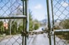 cyclone fence in shallow photography