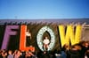 group of people gathering near frees standing flow letters