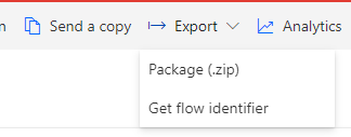 Screenshot of send a copy and export on a flow in Power Automate