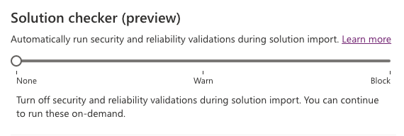 Solution checker options on managed environments